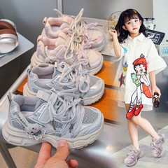 2025秋款儿童运动鞋花朵甜美小兔子女童鞋时尚风韩版透气公主鞋潮