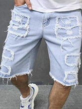 M 40217 Men's Distressed Casual Shorts �ƶ����ж̿� �羳����