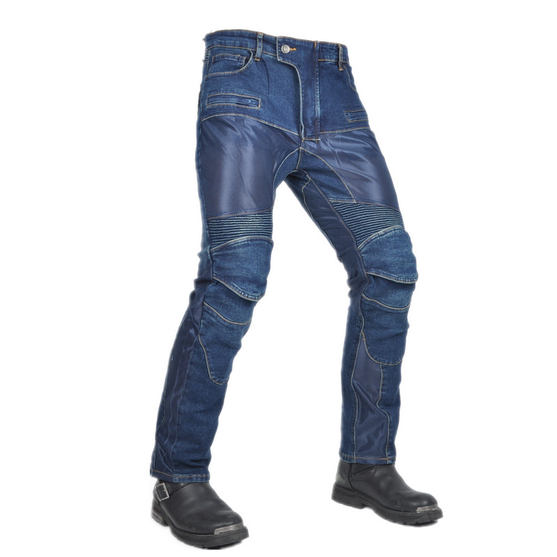 [Transpirable] Jeans de motocicleta hombres y mujeres malla de verano transpirable locomotora elástica resistente al desgaste