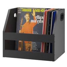 木质唱片收纳架家居黑胶唱片光盘收纳盒家用书籍杂志储物架玩具筐