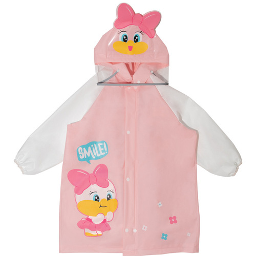 New children's raincoat cute cartoon style zipper model with large brim for boys and girls outdoor waterproof raincoat wholesale