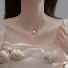 珍珠锁骨链S珍珠项链女2022年新款小众设计轻奢冷淡风感锁骨礼物