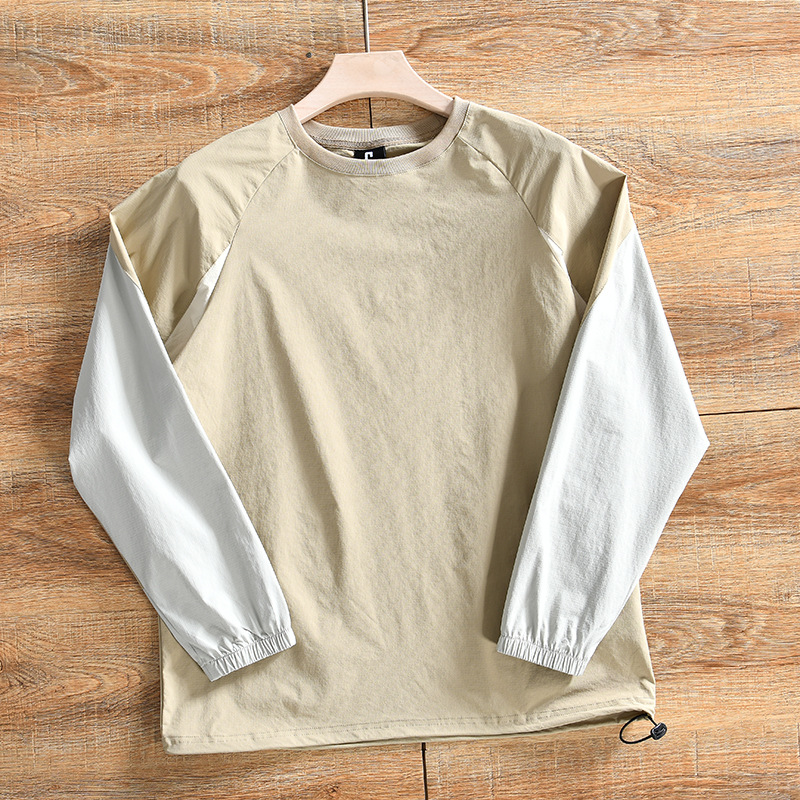 Men's Clothing mountain casual autumn new men's outdoor sports high end color matching quick drying stretch long sleeved T shirt_voghion.com
