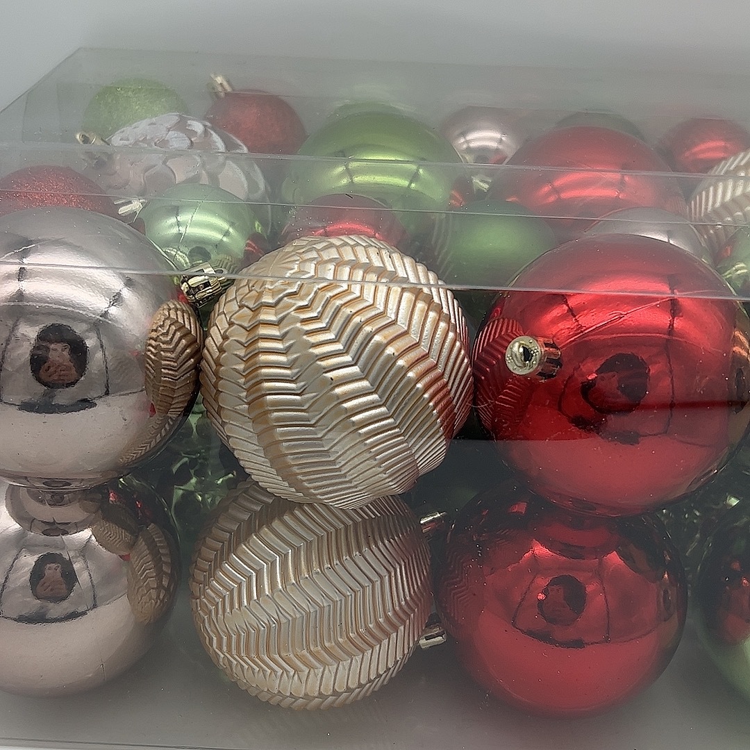 5cm 8cm rojo verde oro multicolor galvanizado de plástico conjunto de bolas de Navidad árbol de Navidad colgante suministros de Navidad