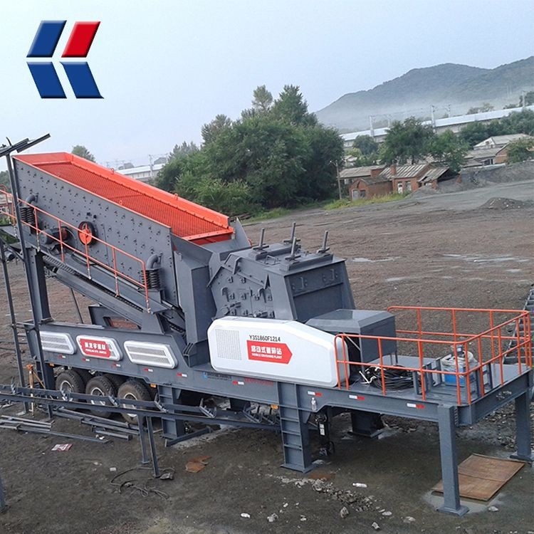 移动石灰石石料生产线 移动制砂生产设备 可移动式车载颚式破碎站