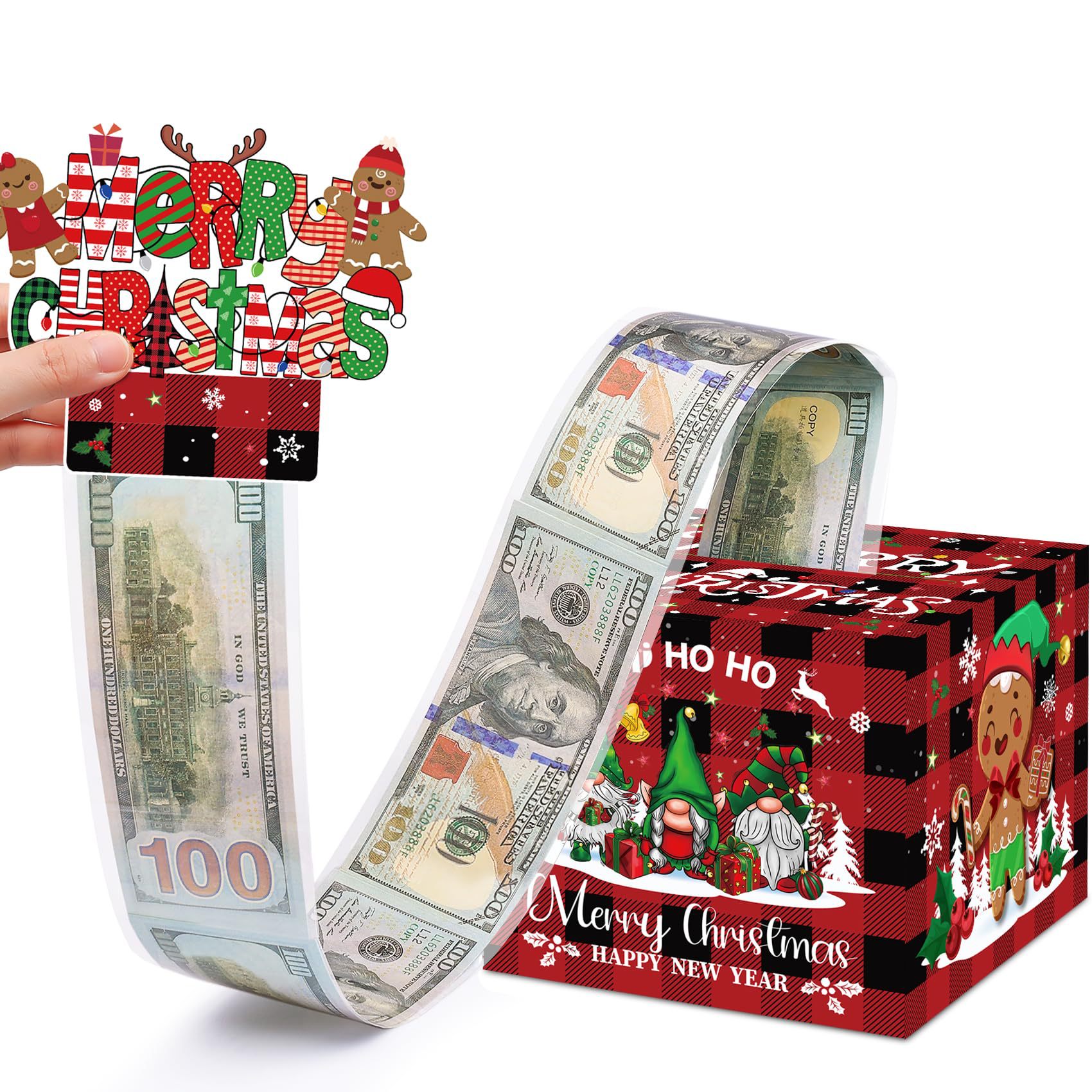 圣诞节抽拉钱盒用于现金礼品惊喜装饰钱袋适合儿童成人礼盒
