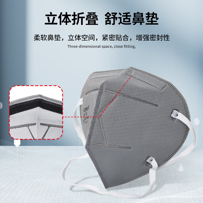 Honeywell H910Plus carbón activado a prueba de polvo a prueba de niebla decoración máscara para la cabeza doble paquete de 50 piezas / caja