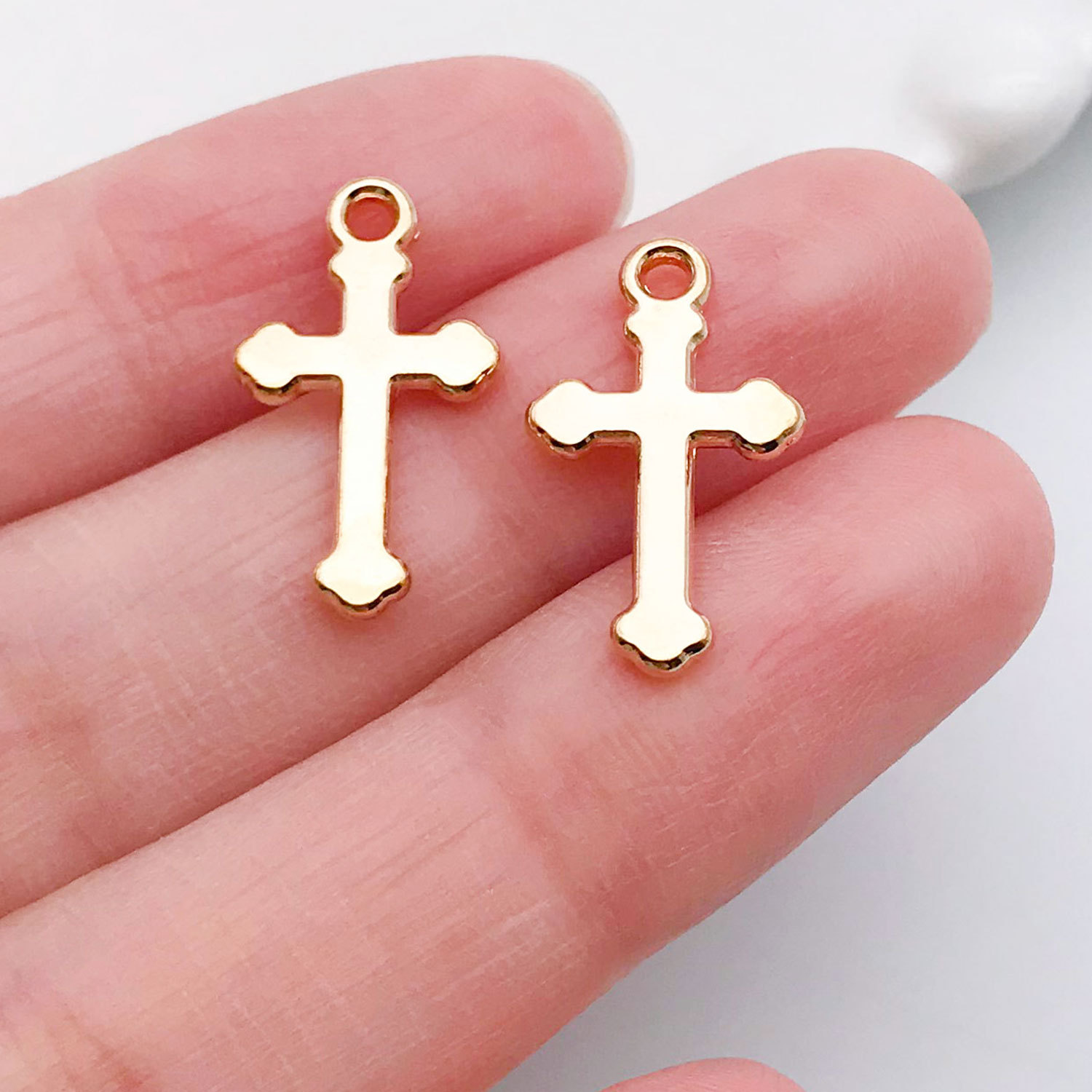 20344-W-KC金锌合金十字架19x11mm-0.7g