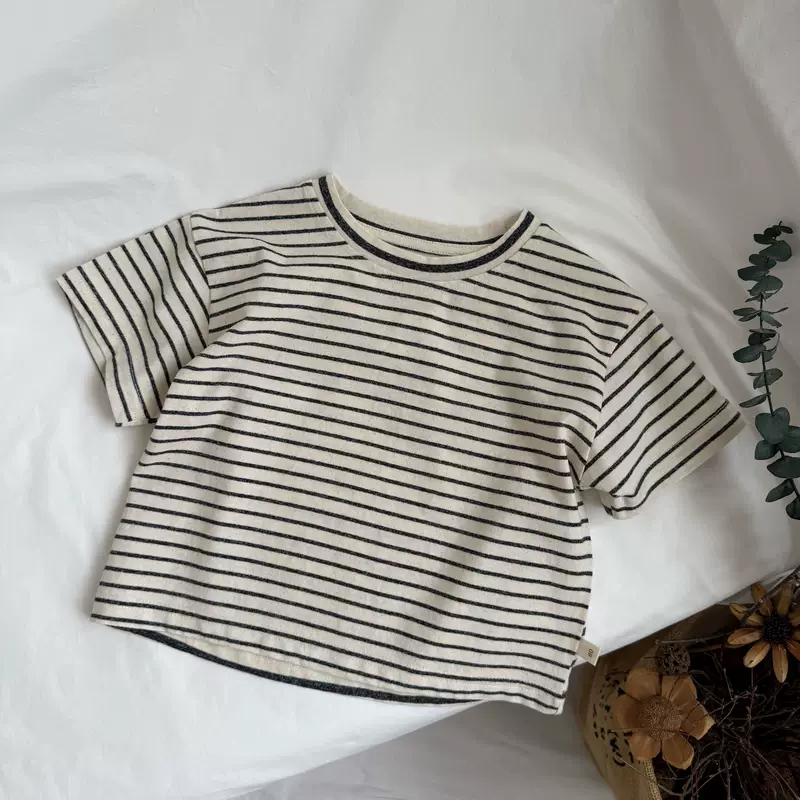 GL-kids Летняя детская футболка с коротким рукавом, корейский стиль, свободный крой