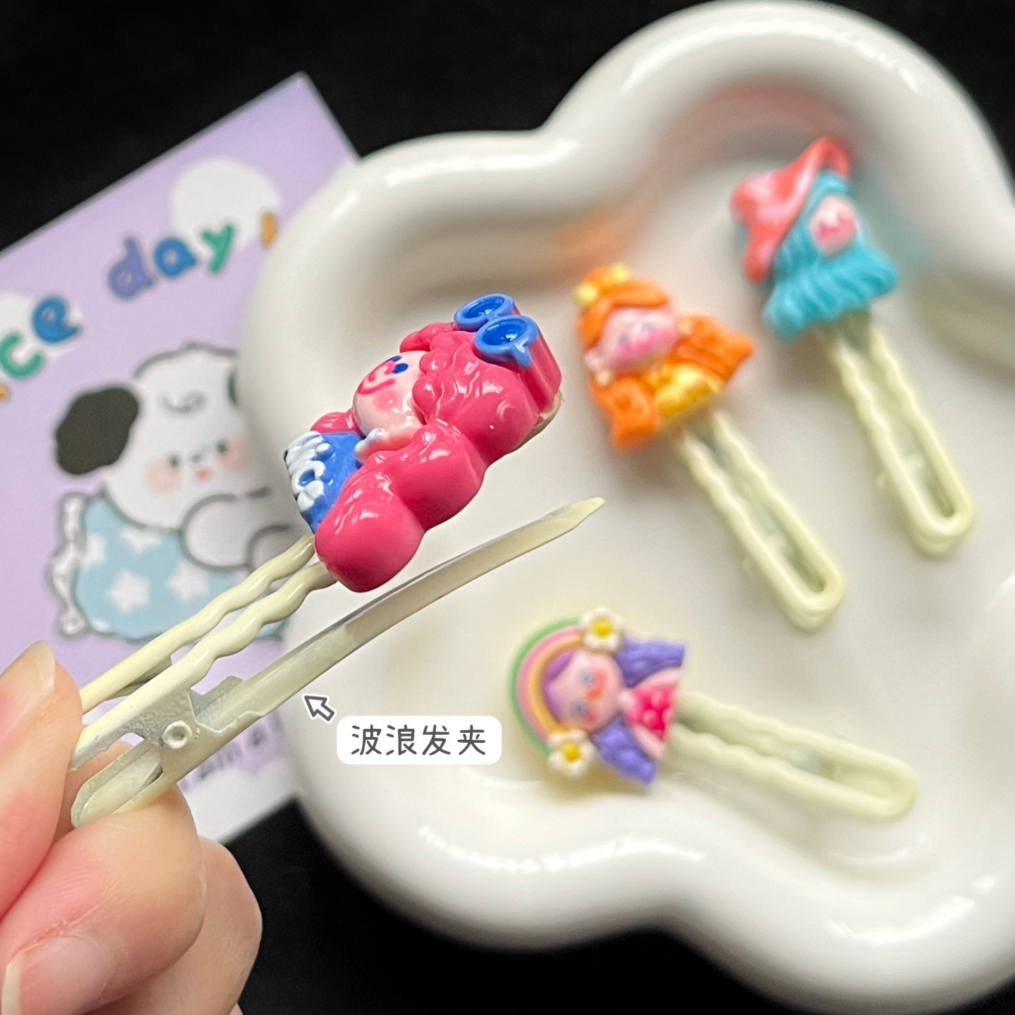 彩虹女孩波浪夾學生聖誕禮物側邊髮夾髮飾發卡情侶閨蜜頭飾髮飾