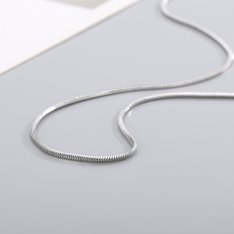 Minimalist Snake Necklace Stainless Steel Jewellery For Unisex_voghion.com