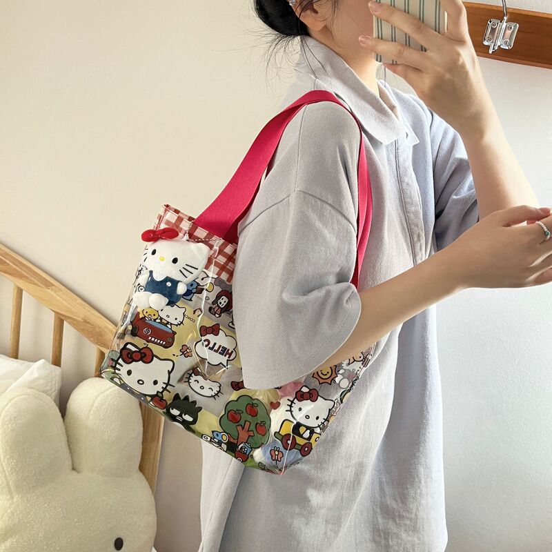 漫画 PVC ハンドバッグ透明旅行ポータブル大容量ショルダーバッグ入浴水泳防水ハンドバッグ|undefined