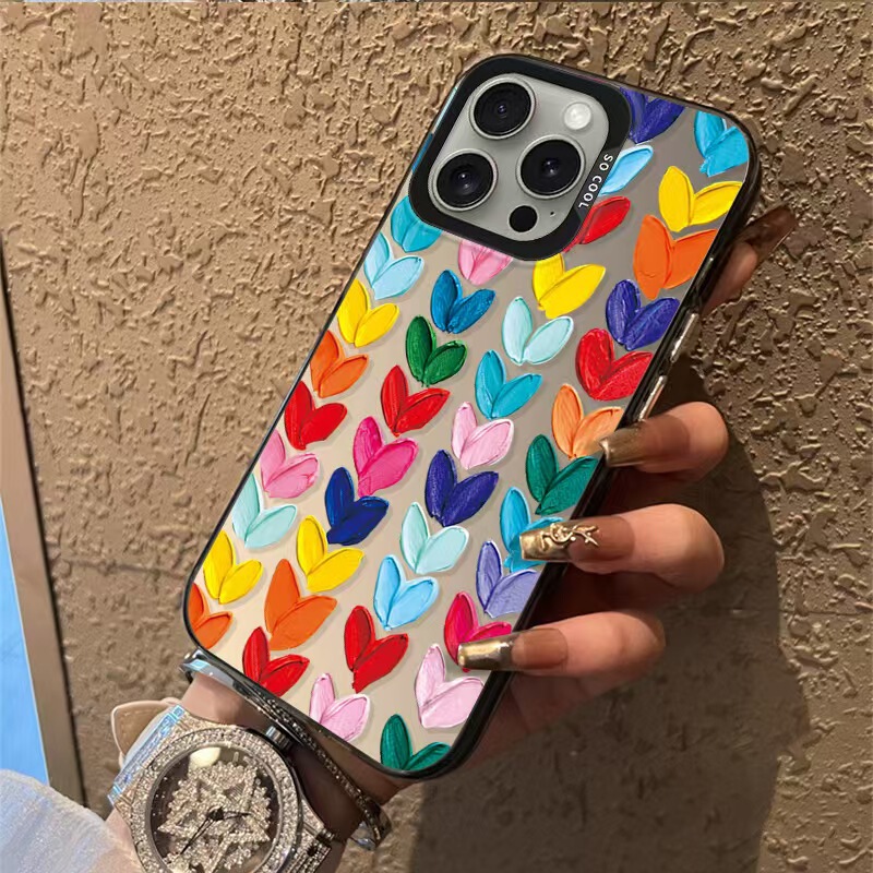 For Samsung A55 35 A53 34 mobile phone case S24Ultra oil painting love S23FE/Note20U super fire