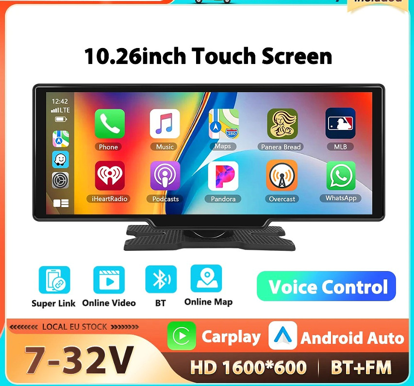 10.26inch Carplay portable screen car mp5 player bluetooth high-definition reversing image smart screen