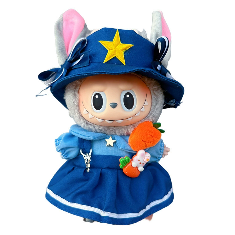 Подходит для одежды rabu traps labubu plush glue sitting party one, two, three generations dress suit