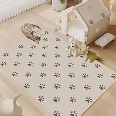 Cartoon Thickened Pvc Wipe-Clean Floor Mat, Avtomobil döşəmə paspasları - full-of-paw-prints-4060cm-35mm-wipe-clean