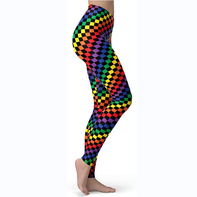 Abbigliamento da donna multicolore stampato slim fit fianchi sollevamento snellente grandi dimensioni corsa yoga fitness leggings_voghion.com