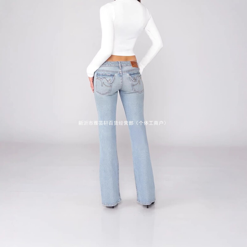 Popular European and American Cross-Border Revice Wholesale Foreign Trade Amazon Women's Jeans Washed Low-Waist Y2K Flared Jeans Popular European and American Cross-Border Revice Wholesale Foreign Trade Amazon Women's Jeans Washed Low-Waist Y2K Flared Jeans