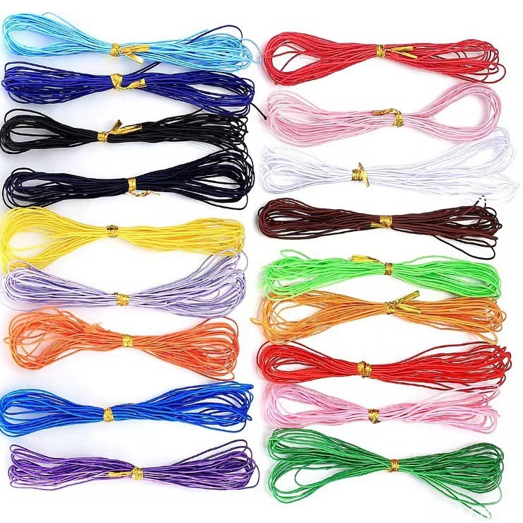 跨境专供 0.8MM彩色进口乳胶弹力绳  手工DIY装饰件 串珠配件