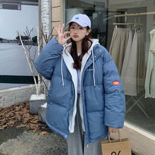 新款两件套羽绒棉衣服女冬季宽松大码加厚棉袄韩版学生面包服外套