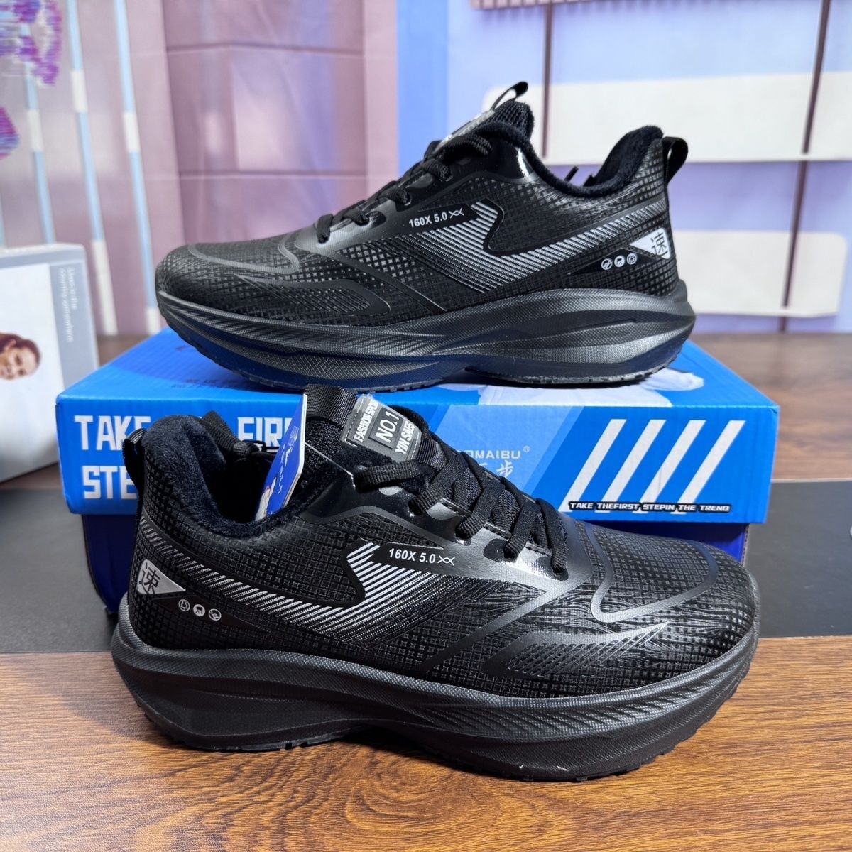 ShoeVault Winter Fleece-gefüttert Verdickt Laufen Leichte Ultra-weiche Leder Oberfläche Sport Student Warme männer Carbon Platte_voghion.com