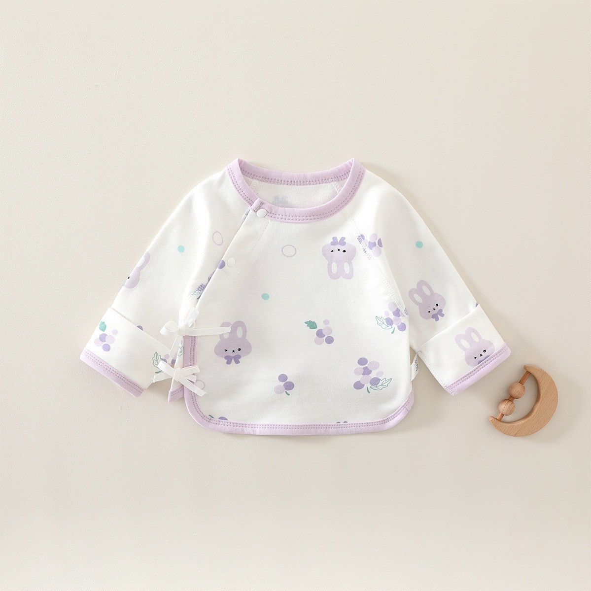 Ropa de media espalda recién nacido Four Seasons Algodón puro sin hueso bebé camisa de media manga bebé monje ropa Pijamas