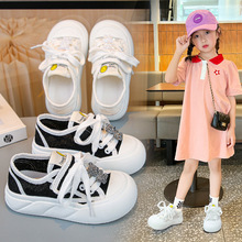 女童鞋子帆布鞋春秋季2024新款儿童运动鞋女孩单鞋板鞋休闲中大童