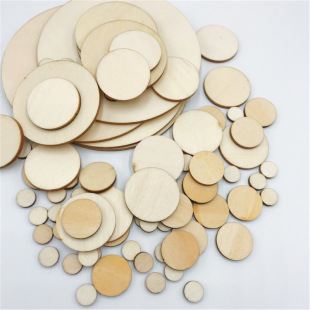 Round Wood chips DIY graffiti round wood chips wooden wafer Crafts accessories