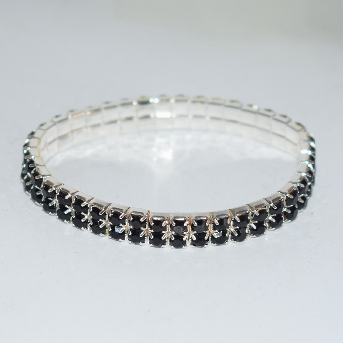 新款水钻两排弹力线手镯满钻女士夸张韩版手链跨境电商货源快手