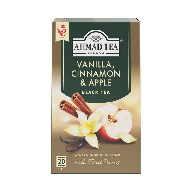 Ahmad Tea Apple Cinnamon Vanilla Black Tea 40G/Box Imported Flavored Tea Bags for Hot or Cold Brewing