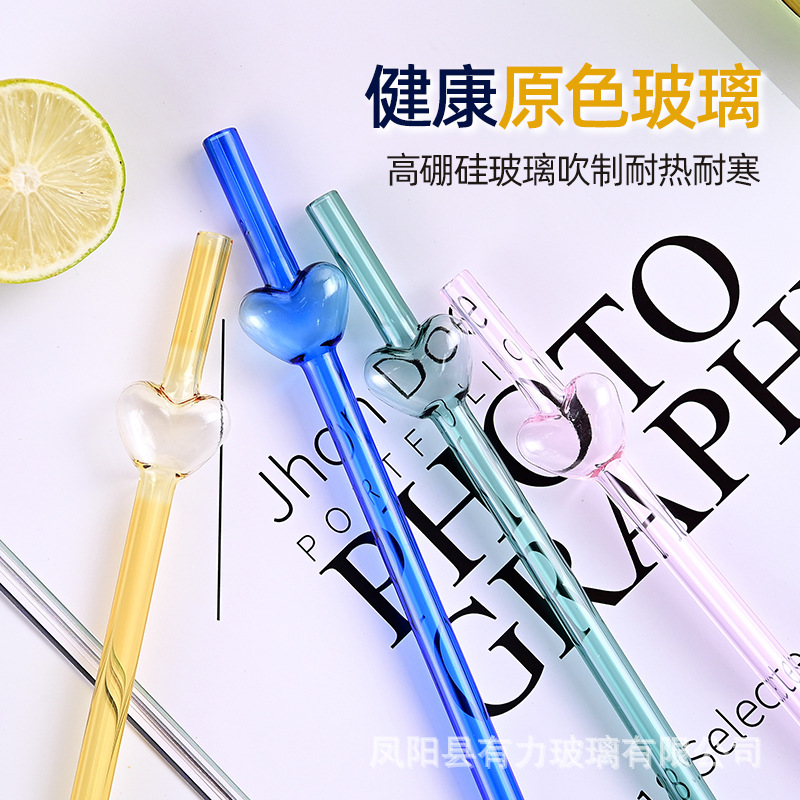 amor pipas de vidrio transparente color tubo recto alto borosilicano resistente al calor jugo de té tubo de vidrio pipas de vidrio de color