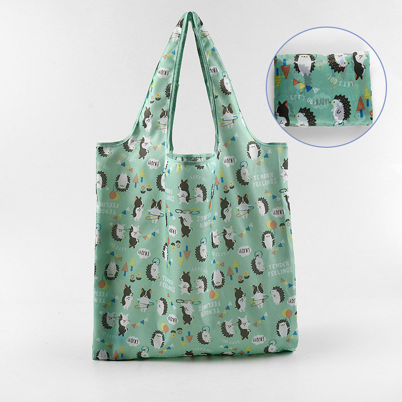 Nueva bolsa de compras plegable de gran capacidad, bolsa de compras para supermercado, bolsa de almacenamiento cuadrada de tela floral, nicho de estilo k, tamaño mediano 4665