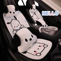 Universal car seat cooling mat with cartoon silk pillow, four‑season set