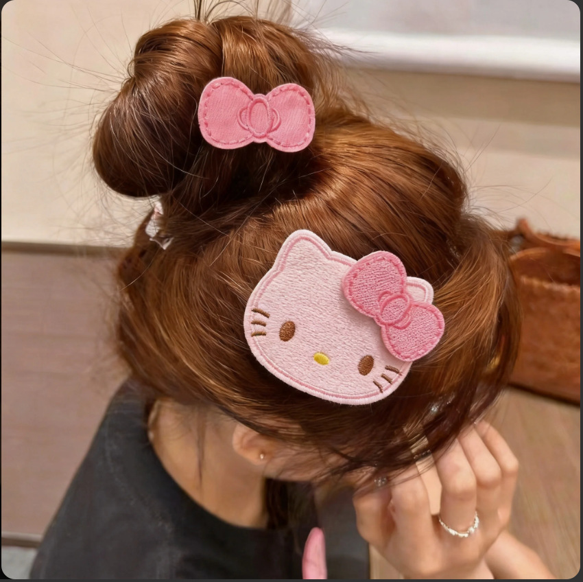 Cute Cat Bow Children's Bangs Sticker for Girls, Non-damaging Hair Styling Tool, Magic Sticker Baby Hair Accessory