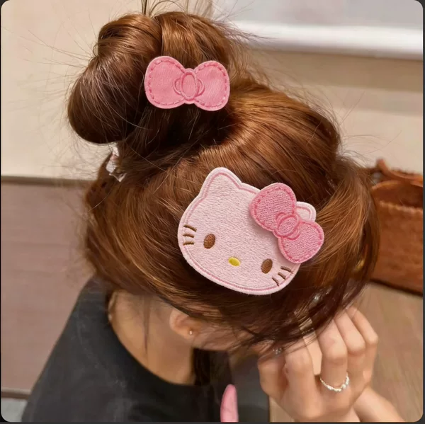 Cute Cat Bow Children's Bangs Sticker for Girls, Non-damaging Hair Styling Tool, Magic Sticker Baby Hair Accessory