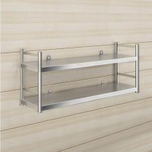 不锈钢置物架二层厨房墙微波炉架吊柜挂墙壁碗架货架储物锅架