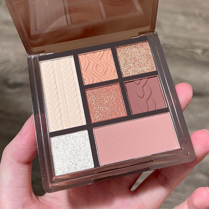 Sombra de ojos de siete colores 03 Color tierra mate Un plato Multiusos sin maquillaje Lentejuelas Sombra de ojos Cowherd Sombra de ojos Plato completo