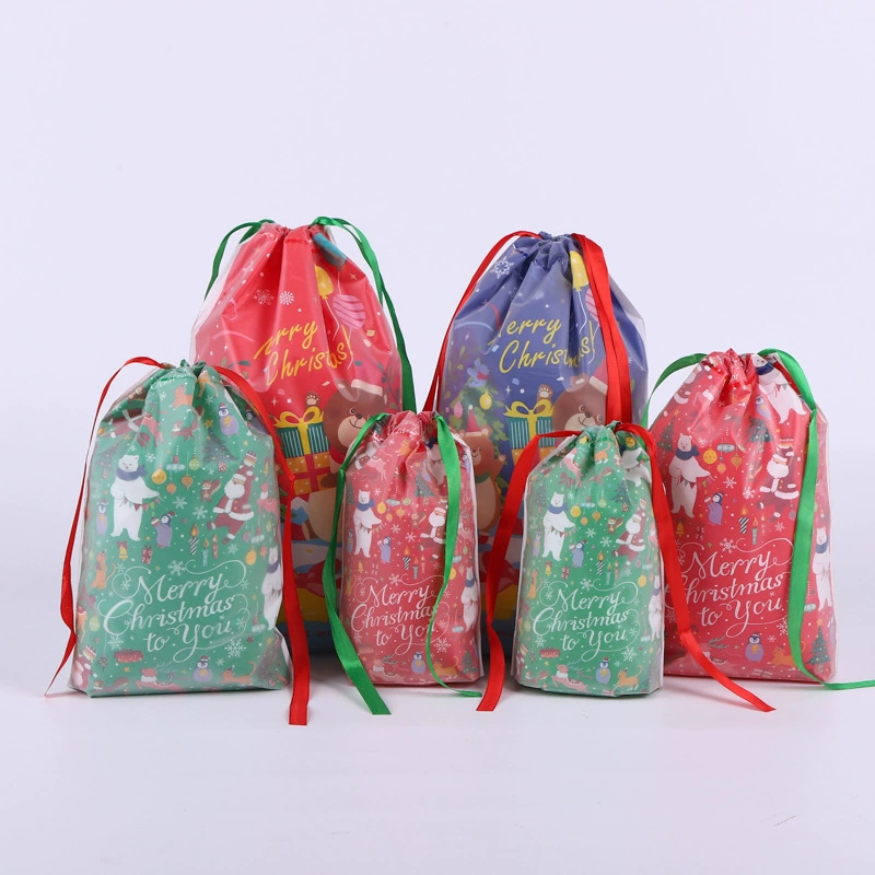 Новый Рождественский подарок упаковка мешок подарка drawstring Рождественский подарок сумка для хранения оптом