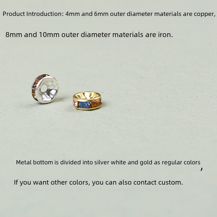 diy material beaded spacer bead round Rhinestone ring diamond spacer bead manual 6mm8mm wheel spacer spot