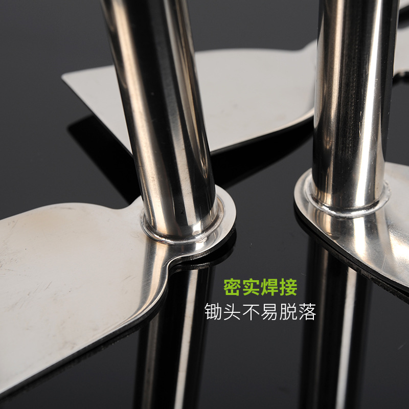 Venta al por mayor de acero inoxidable azada herramientas de Granja Hogar mango largo pequeña azada al aire libre escarda jardinería pala de doble uso engrosada conjunto de cinco piezas