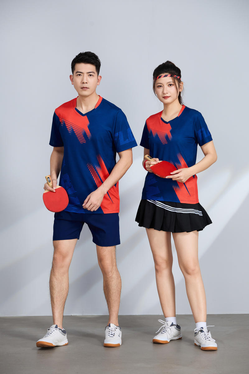 poliamonio rápido secado transpirable bádminton hombre niñas adultos el mismo cuello en V entrenamiento deportivo superior impresión personalizada
