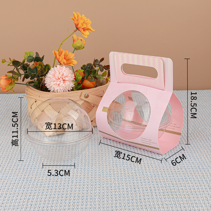 Bola de mousse redonda cartón portátil rosa; 360ml,50 múltiplos