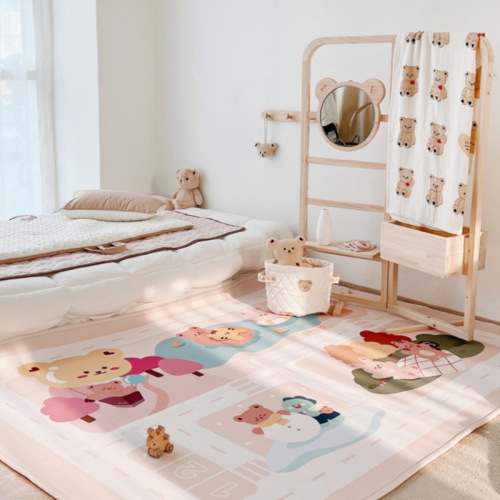 INS Nordic style animal children's decorative floor mat creative home cartoon bear square carpet living room climbing mat