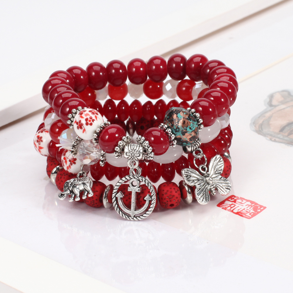 Bohemian Butterfly Glass Wholesale Bracelets display picture 1