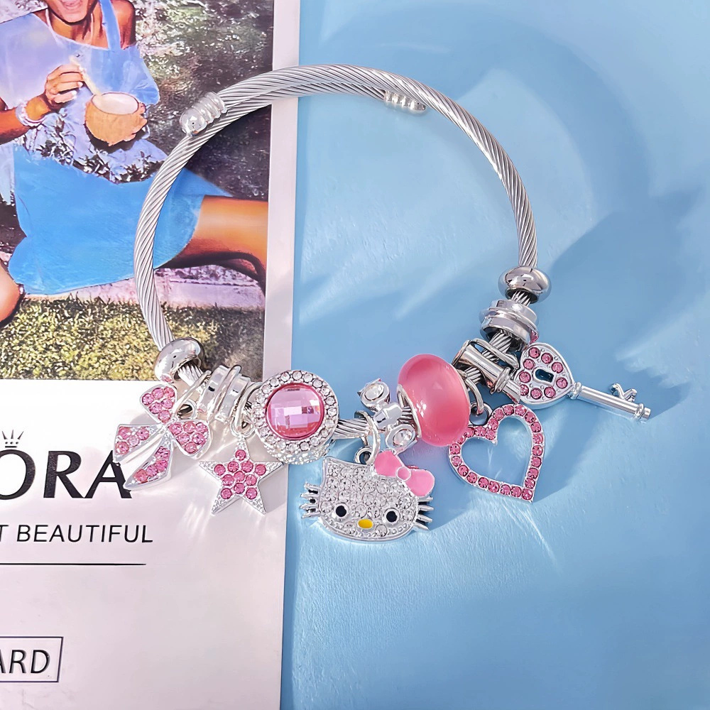 Браслет Hello Kitty японского стиля, 18 см + удлинитель 5 см, браслет-талисман, диаметр 60 мм