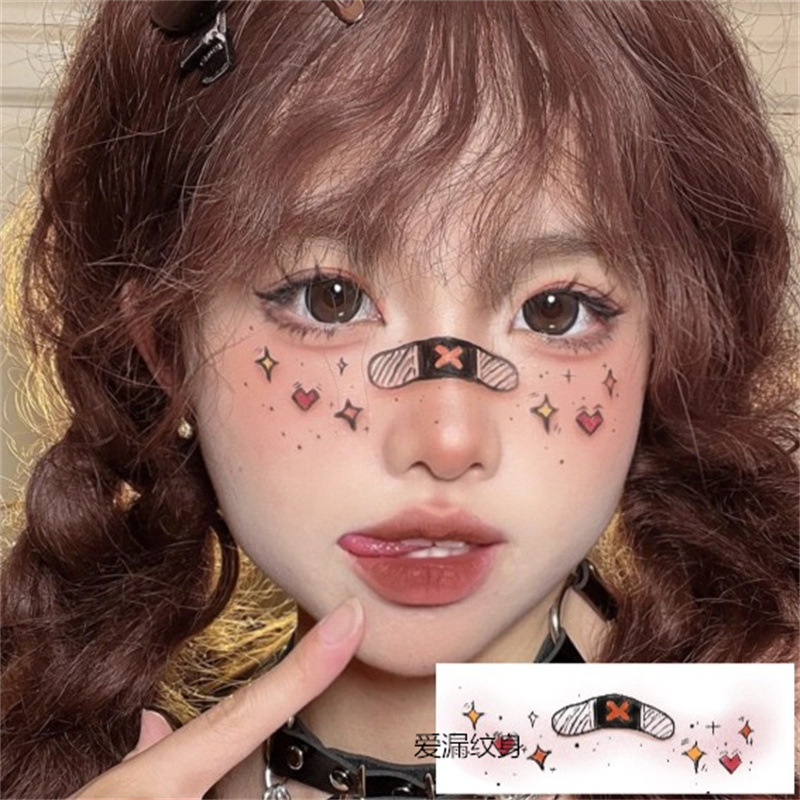 Halloween Ok Ghost Girl Blush Face Sticker Dark Creative Makeup Cute Band-Aid Cos Tattoo Face Sticker