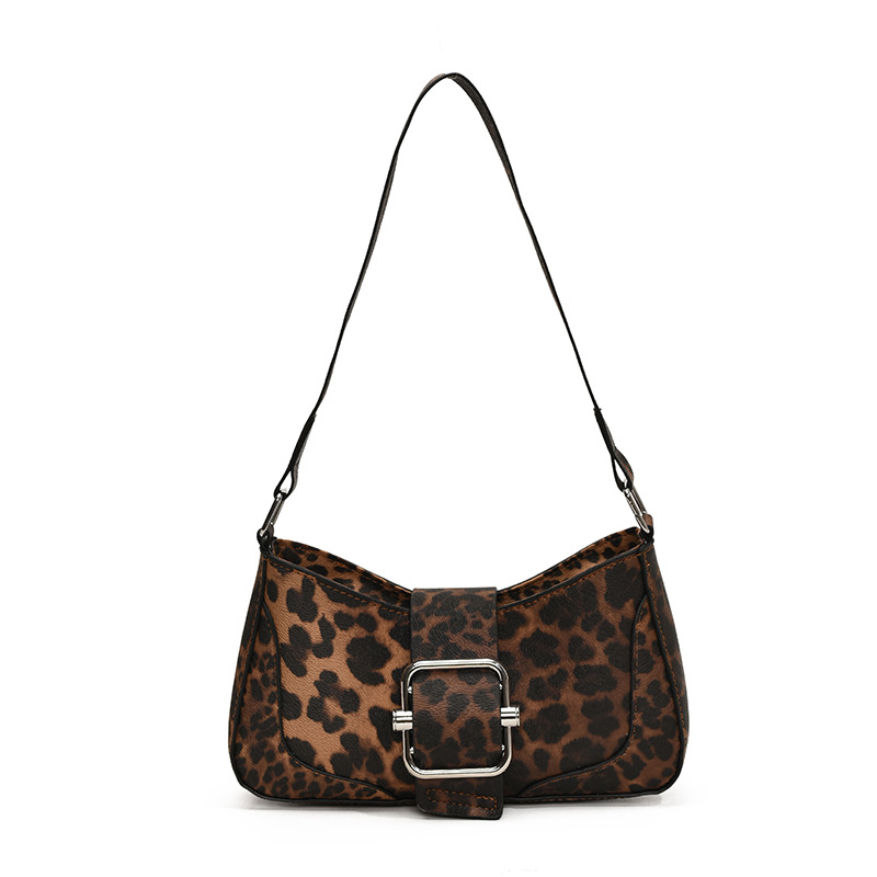 2024 nuevo estilo de invierno de moda coreana bolso de brazo nicho bolso de diseño retro leopardo bolso de hombro pequeño