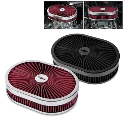 12"X2" oval hava filtri, 5-1/8" interfeys üçün hava axını təmizləyicisi
