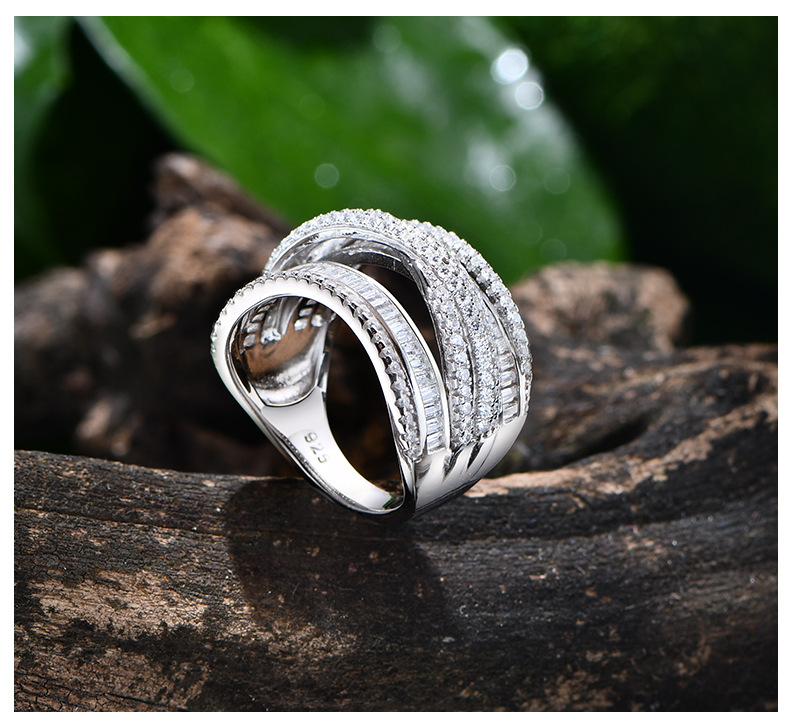 Klassischer Stil Geometrisch Sterling Silber Inlay Künstliche Edelsteine Ringe display picture 2