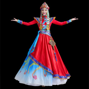 New Mongolian costume female Mongolian dance performance dress opening dance minority costume spring and autumn